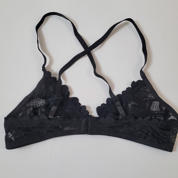 Yandy 2-Piece Black Bra and Thong Zip Panty Sexy Lace Lingerie Set Size L / XL - Picture 10 of 13